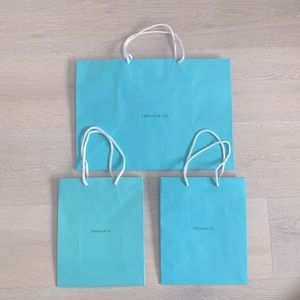 Set of Three Tiffany shopping bags - one large, two small